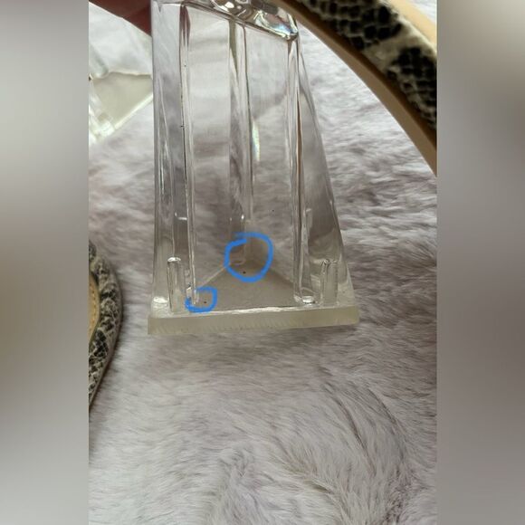 NEW YORK & COMPANY Heather Gray/Black Color Clear Block Heel Mules Size 7 - Picture 6 of 7